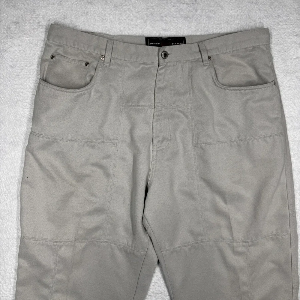 Vintage‎ Y2K Phat Farm Pants Baggy Hip Hop Rap Urban Streetstyle Beige Men's 2XL